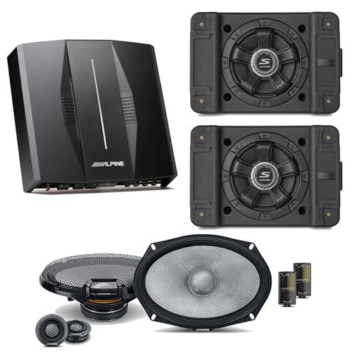 Alpine PXE-C80-88 OPTIM8 8-Channel Hi-Res Digital Sound Processor Amplifier w/ (2) SS-SB12 Subwoofer, R2-S69C Bundle