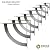 Ekena Millwork BKTM02X09X09BRPBL Steel Bracket Bradford, 2"W x 9"D x 9"H, Powder Coated Black