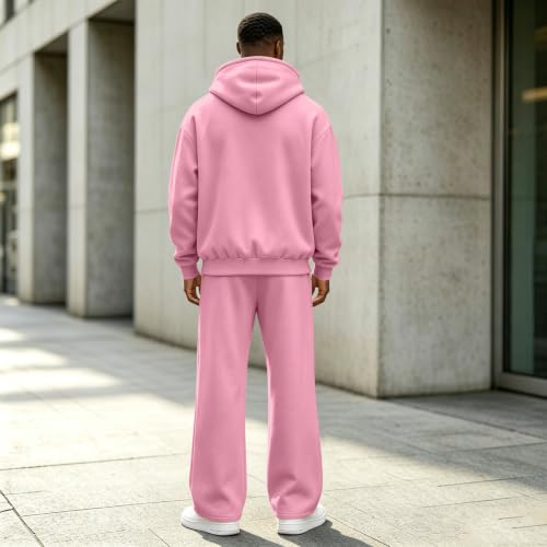 Mens Sweat Suits 2 Piece Set Athletic Zip Up Jacket Wide Leg Sweatpants - image 3