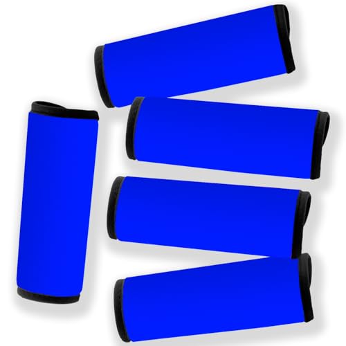 Image of Neoprene Luggage Handle Wrap Fluorescent Colors Luggage Identifiers (Blue)