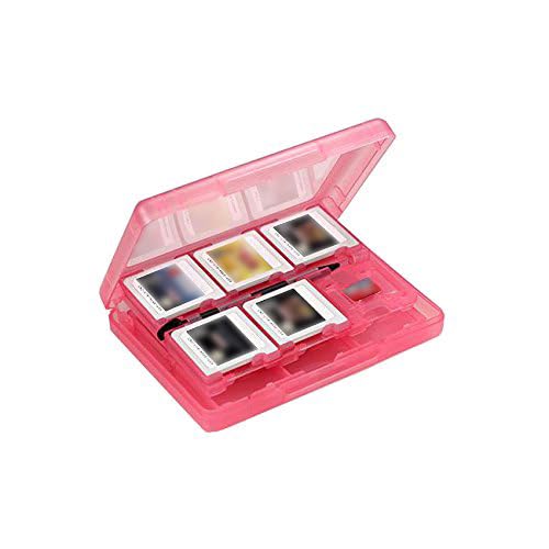 OSTENT 28 in 1 Game Memory Card Case Holder Cartridge Storage for Nintendo 3DS LL/XL - Color Pink
