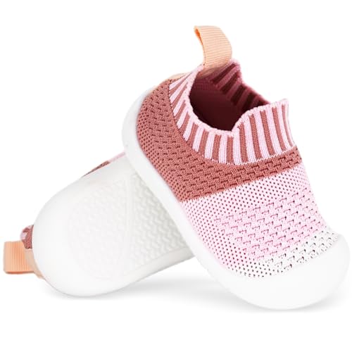 Non-Slip Baby Socks Shoes, Breathable Toddler First Walker Shoes Lightweight Boy Girl Walking Shoes Baby Infant Kids Slippers with Soft Rubber Sole Slip-on Sneakers Outdoor Indoor