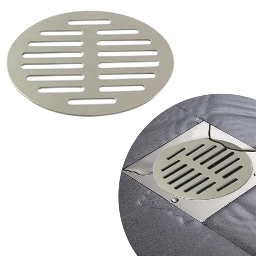 One Piece Heavy Duty Metal Steel Gully Grid Solid Round Floor Drain Cover Practical Steel Floor Drain Cover for Bathroom, Kitchen, Toilet