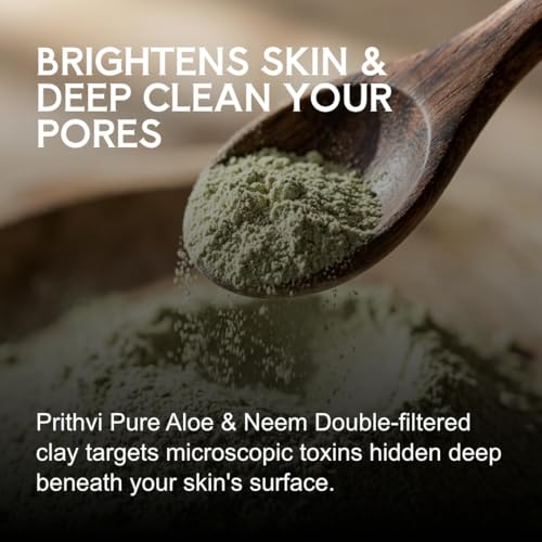 Image of Aloe Vera & Neem Multani Mitti Face Pack (200g) | Acne & Pimple Control, Oil Control, Deep Cleansing & Skin Brightening | Natural Herbal Powder | For Face and Hair |