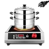 AiedCom 3500W 220V~240V Commercial Induction Cooktop, Powerful Electric Induction Burner, Countertop Electric Stove with Digital Sensor,...