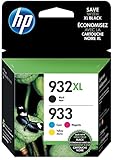 HP 932XL/933 High Yield Black and Standard C/M/Y Color Ink Cartridges
