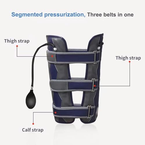 Image of Bow Legs Corrector - Adjustable Leg Posture Belt - O /x Air Pressure Leg Straightener with Manual Pump, Brace Posture Repair for Children & Adults, Bow Legs Correction Belt with Knee Pads