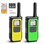 AWANFI Walkie Talkie Recargable con 1200mAh Li-Ion...: Walkie Talkie Recargable: Walkie talkie viene con la batería recargable de iones de litio de 1200 mAh y cable de carga 2 en 1 Tipo-C. En comparación con otros walkie-talkies que usan baterías AAA, los walkie-talkies AWANFI son más seguros, más económ...
