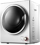 COSTWAY GYJ25-78 110V Electric Portable Clothes Stainless Steel Tub Laundry Dryer, for 4 Automatic Drying Mode, White