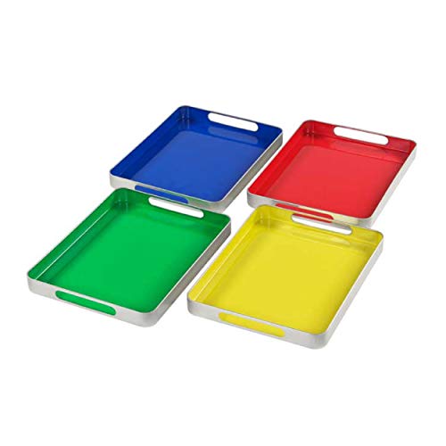 Really Good Stuff MAGtivity Tin Trays (Set of 4) â€“ Magnetically Receptive Trays Perfect for Magnetic Letters and More â€“ Great for Group Work, Spelling, Sorting, Modeling â€“ Easy to Carry Handles