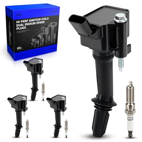 Image of X4XZ UF802 Ignition Coil Pack & 91970 Double Iridium Spark Plugs for Chevy | 2018-2022 Equinox,2016-2019 Malibu /Cruze /Volt, 2018-2020 GMC Terrain, 2016-2022 Buick Encore Replace# 12670053 5C2095 C2036