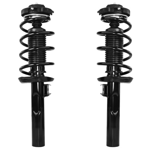 Image of Detroit Axle - Front Struts Kit for Volkswagen Jetta Passat Golf Beetle Eos Rabbit Audi A3 Quattro, 2 Struts w /Coil Spring 2 Sway Bars Links 2 Outer Tie Rods Replacement Suspension