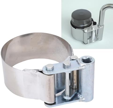 POCREATION Adjustable Air & Oil Filter Wrench, 3-3/4 to 4-1/2 Inch (95-114mm) Ratchet Drive Removal Tool for Trucks and Cars