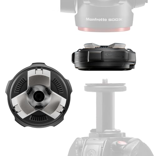 Manfrotto XCHANGE Base, Schnellwechsel‑Basis, Universales 3/8‑Gewinde, bis 20 Kg, Kompatibel mit XCHANGE Platte und XCHANGE‑Köpfen, für Foto & Video