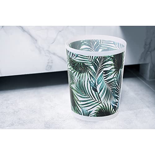 Evideco French Home Goods Tropical Printed Trash Can Wastebasket Plastic 4.5-Liters-1.2-Gal #TOP3