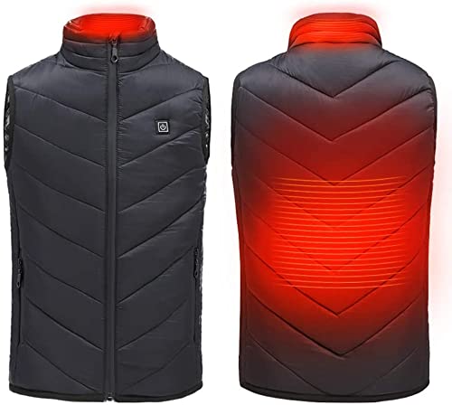 Roboraty Gilet de charge USB pour enfants, veste chauffante électrique pour enfants, voyage en plein air, vêtements chauds lavables pour l'école et le ski (140, noir) Cover