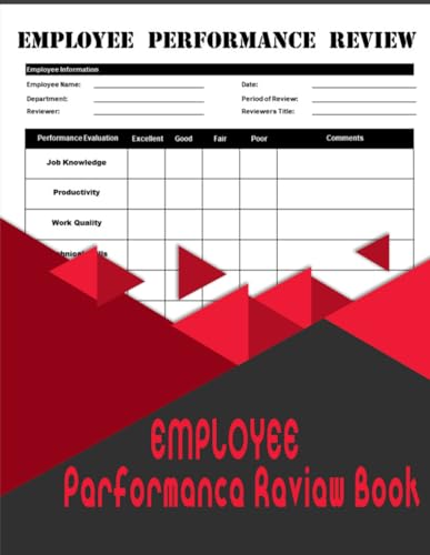 Employee Performance Review Book: Appraisal Form to Track Employee Performance and Evaluation for Ma