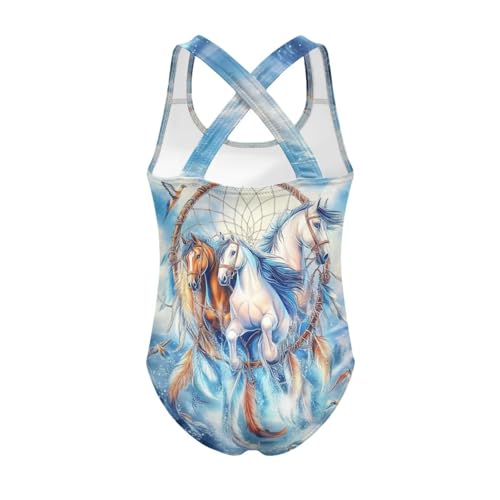 WELLFLYHOM Girls Bathing Suits One Piece 5-14 Kids Full Coverage Swimsuits Cross Back Summer Swimwear for Beach Holiday2