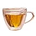 Imagen de ZYMIADOU Taza de café transparente de doble pared con forma de corazón con asa para bebidas frías y calientes