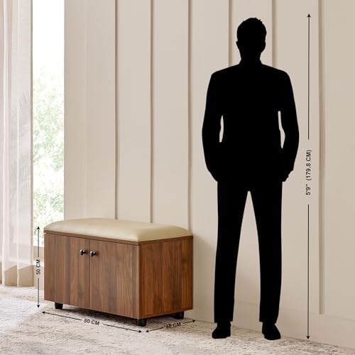 Image of Home Centre | Addison | 12 Pair | Engineered Wood | Shoe Cabinets | Walnut | 1 Year Warranty