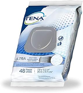 Tena Skincare Incontinence Adult Wipe Pre-Moistened Adult Washcloth, 48 Count (Pack of 3)