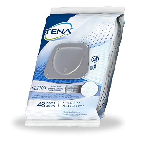 Tena Skincare Incontinence Adult Wipe Pre-Moistened Adult Washcloth, 48 Count (Pack of 3)