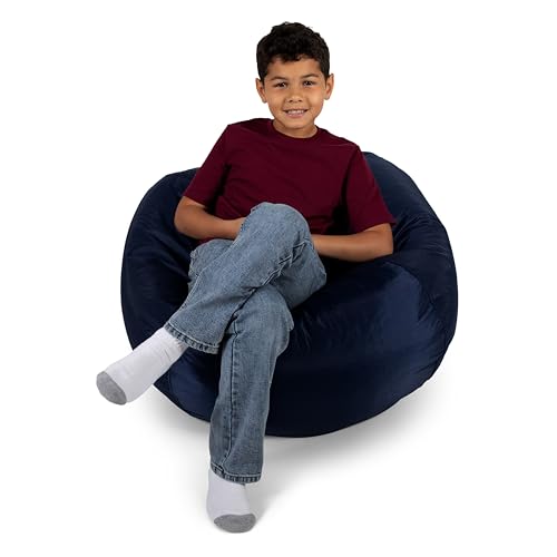 Big Joe Classic Bean Bag Chair, Navy Smartmax, Durable Polyester Nylon Blend, 2...
