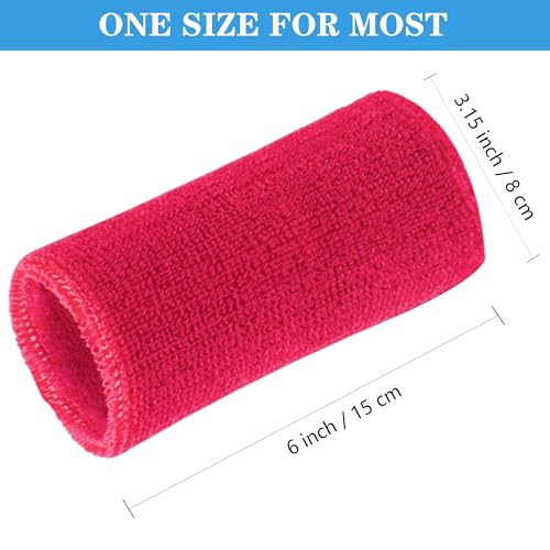 Image of 6 Inch Wrist Sweatbands Tennis Wrist Bands Absorbent Sweat Band for Men and Women Sport Long Wrist Bands, Breathable Cotton Athletic Sweatbands for Basketball, Workout, Running (4 Pack)