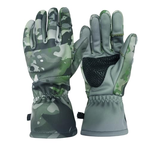 LOOGU Camouflage Hunting Gloves Full Finger/Fingerless Gloves Pro Anti-Slip Insulated Camo Glove Hunting Outdoors Waterproof Gear LOOGU SPRETTA Light Woodland Large