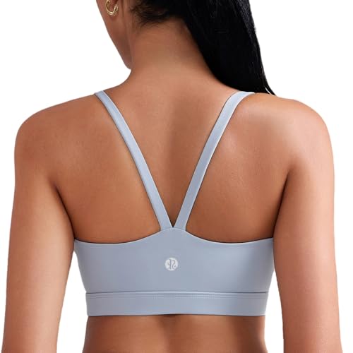 Image of RUNNING GIRL Sports Bras for Women,Light Impact Molded Cup Strap Sports Bra with Sewn in Pads,Best for A-C Cup