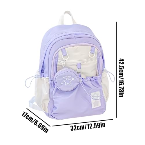 Mochila de gran capacidad para niñas adolescentes con compartimento portátil y multibolsillos 2