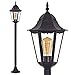 Produktbild HOFSTEIN Außenleuchte Hongkong, Stehleuchte in antikem Look, Aluguß in Schwarz matt mit Klarglas-Scheiben, Wegeleuchte 120 cm, Retro/Vintage Gartenlampe, E27-Fassung, IP44, ohne Leuchtmittel