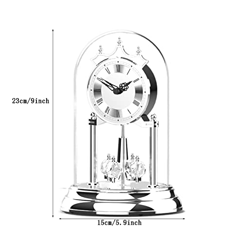 Reloj de péndulo de metal, reloj de salón, reloj de mesa, reloj de dormitorio, reloj de estudio, reloj de mesa ornamental, reloj despertador.