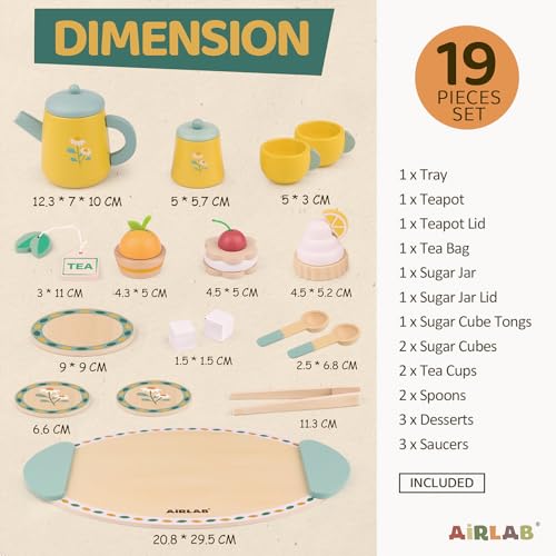 Tea Sets for Toddlers 3-5 Girl Birthday Gift 2 Year Old Princess Party Wooden Play Food Toy Sets for Kids Kitchen Accessories Age 3 4 5 6 Wood Educational Toys