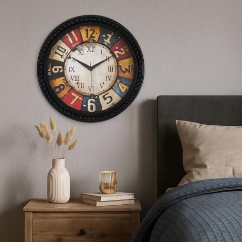 Image of Xtore Modern Versatile Minimal Wall Clock | Stylish Timepiece | Beautiful Round Dial | for Home, Office - Black