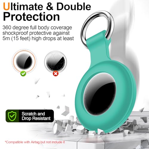 Image of hitfine Case Holder with Keychain IPX8 Waterproof,Shockproof GPS Cover [Anti-Scratch] [PC+Silicone] for Item Finders Case for Pets,Kids,Luggages