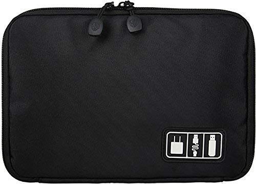 Peyx Universal Travel Organizer Pouch for Small Electronics and Accessories, Portable Zippered Pouch for All Small Gadgets, HDD, Power Bank, USB Cables, Power Adapters, etc,23.5 X 16.5 X 3 cm, (Black)