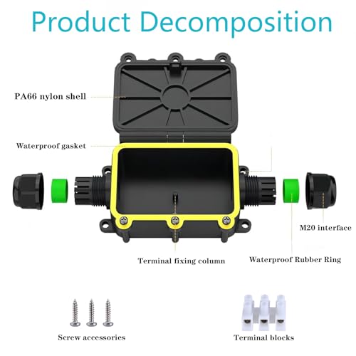 Waterproof Outdoor Cable Junction Box for Underground Trailer Wire RANGE 5-12mm