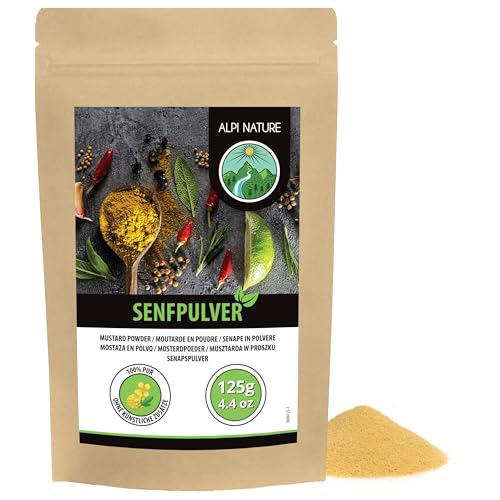 Alpi Nature Senape in Polvere Bianca Gialla 125g, Semi di Senape Bianca Gialla Macinati