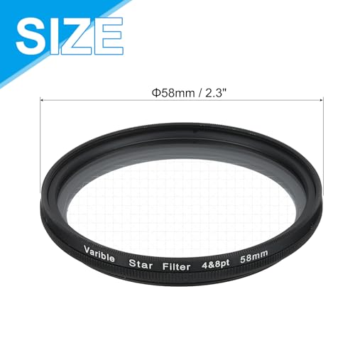 Filtro de estrella variable 58mm sourcing map para fotografía nocturna 2