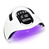 Timpou Lámpara de uñas LED UV 180W de secado rápido con 45 LED sensor de coche secador de uñas portátil, 4 ajustes de temporizador