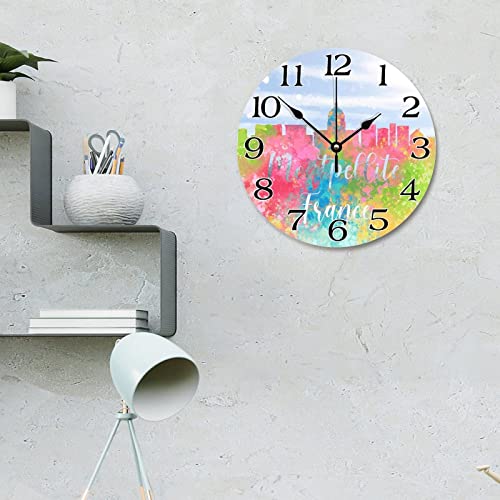 Horloge murale en bois de 30,5 cm au design épuré et durable - 4