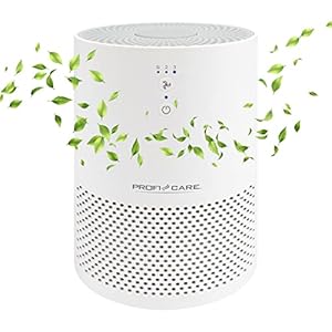 ProfiCare Luftreiniger leise, Air Purifier, Luftreiniger Allergiker gegen Staub, Pollen, Nikotin uvm., Raumluftreiniger für Räume bis zu 20m², 2-fach Filtersystem, Sensor Touch-Bedienung, PC-LR 3075