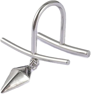 Cross T-Shaped Non-Piercing Lip Ring Stainless Steel Cross Spike Dangle Fake Wrap Lip Rings Piercing Body Jewelry for Women Men