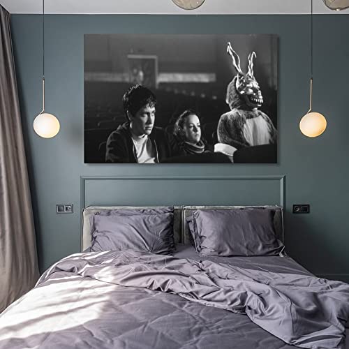 Donnie Darko Vintage Horror Movie Poster Halloween Decorations Black And White Posters Film Stills W Canvas Wall Art Prints For Wall Decor Room Decor Bedroom Decor Gifts 24X36Inch(60X90Cm) Frame-Sty #TOP7
