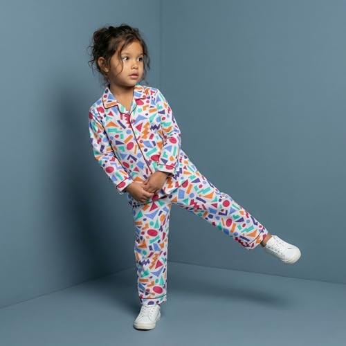 Image of CLAP Kids Cotton Printed Full Sleeves Night Suit