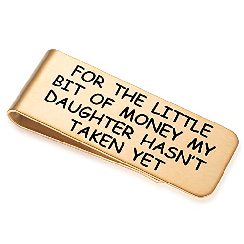 Aesnefe Dad Money Clip for Carrying Cash Bills Dollars Cards Drivers License Wallet Credit Card Holder for Father of Bride