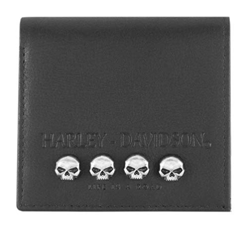 Harley-Davidson Women's Tough Luck Bi-Fold Leather Wallet w/RFID - Black