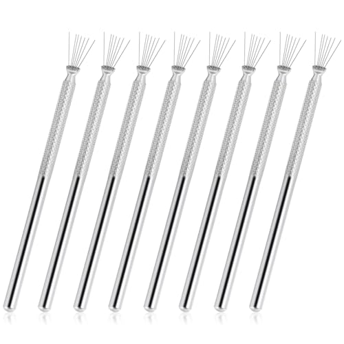 8 PCS Clay Scoring Tools Stainless Steel Pottery Scoring Tool Feather Wire Texture Tool for Pottery Sculpting Texturing Carving Modeling