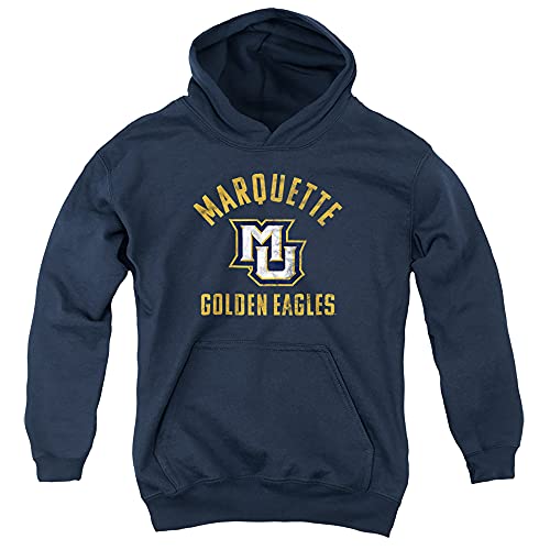 Marquette University Official Golden Eagles Logo Unisex Youth Pull-Over Hoodie,Navy, Large